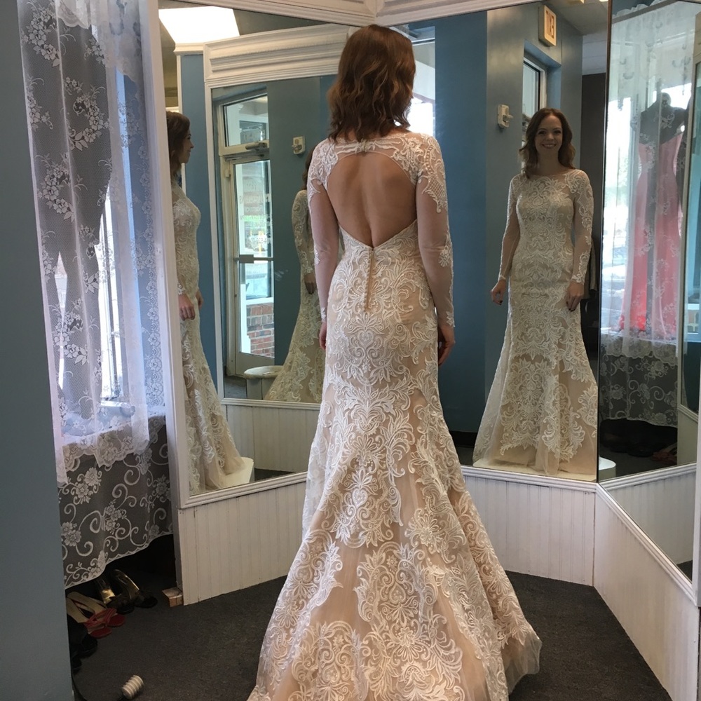 David’s Bridal allover lace wedding dress - Picture 2 of 7